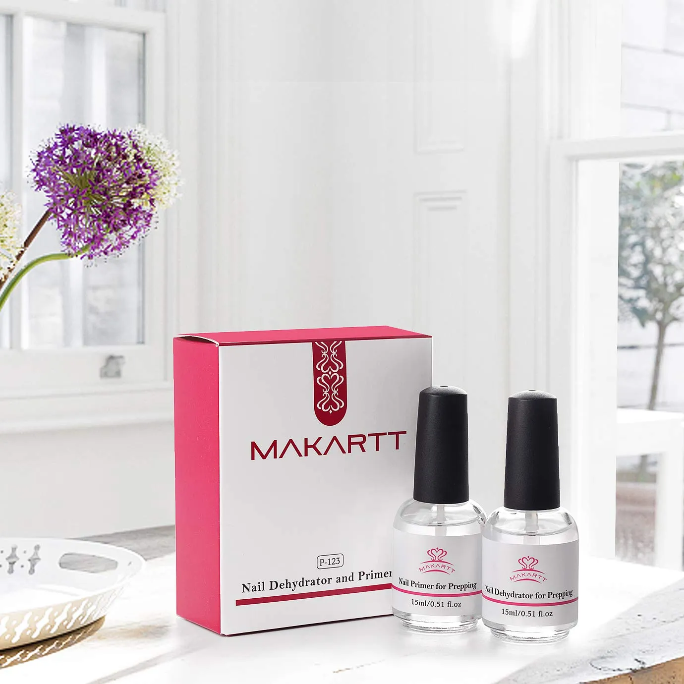 Makartt Nail Primer Natural Nail Dehydrator and Primer for Acrylic Nails Gel Polish Superior Protein Bond for Nails Gel Primer and Dehydrator Acrylic Powder Nail Prep Air Dry Dehydrator and Primer