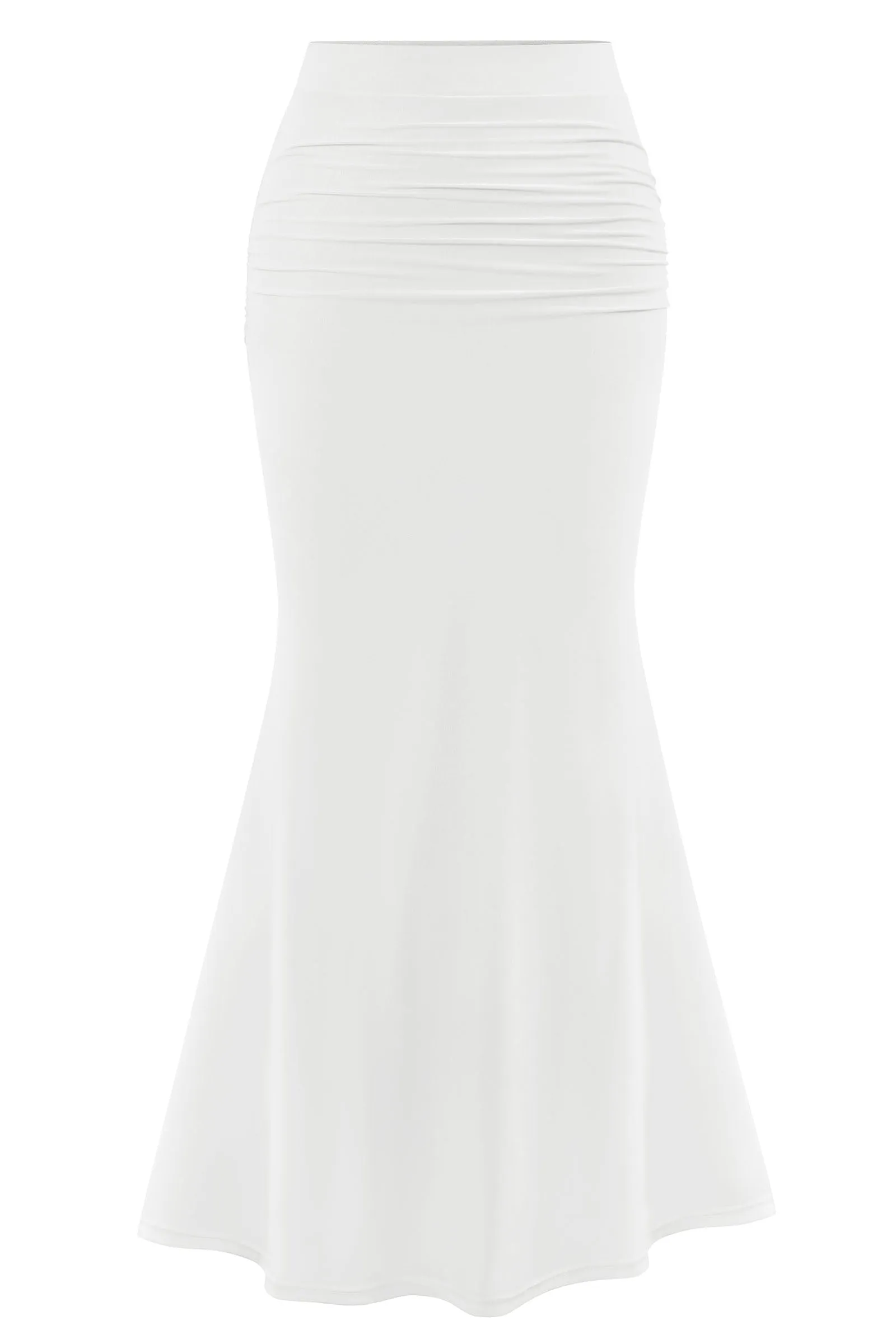 Mermaid Bodycon Trendy Casual High Waisted Ruffle Ruched Long Mesh Skirts