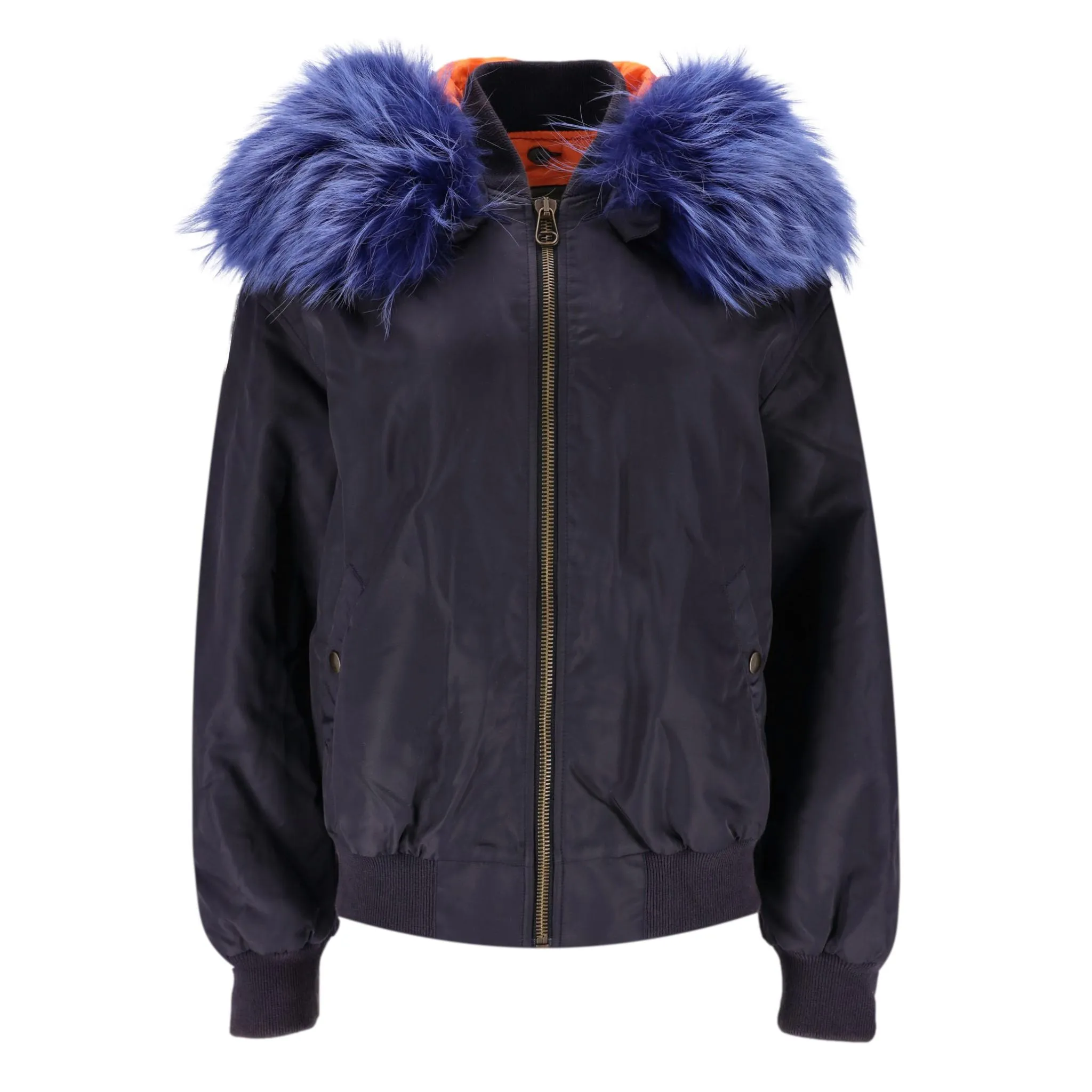 Mr & Mrs Raccoon Fur Trimmed Bomber Jacket. Size M