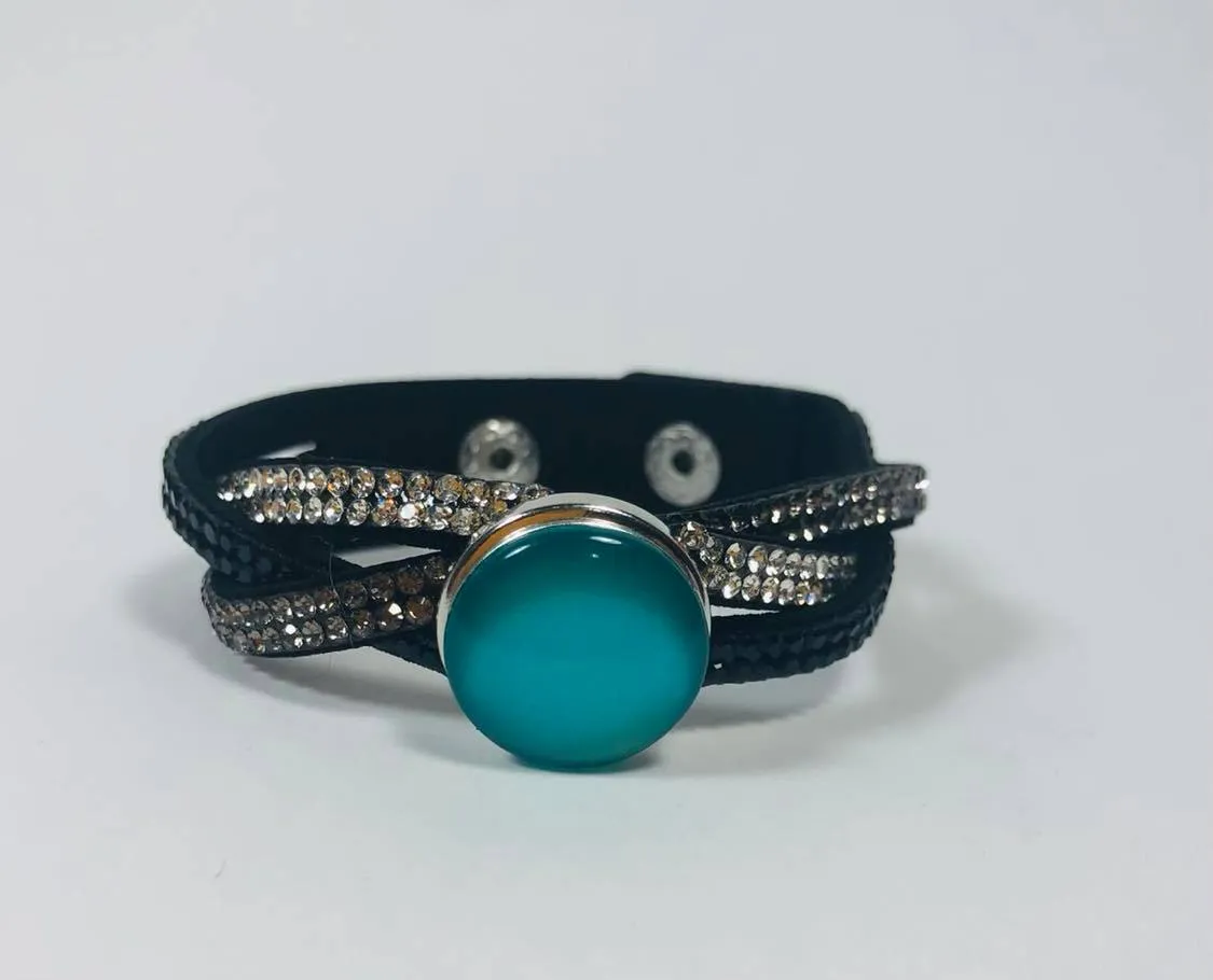 Multi-Layer Velvet 18mm Snap Button Bracelet
