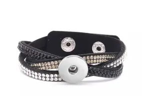 Multi-Layer Velvet 18mm Snap Button Bracelet