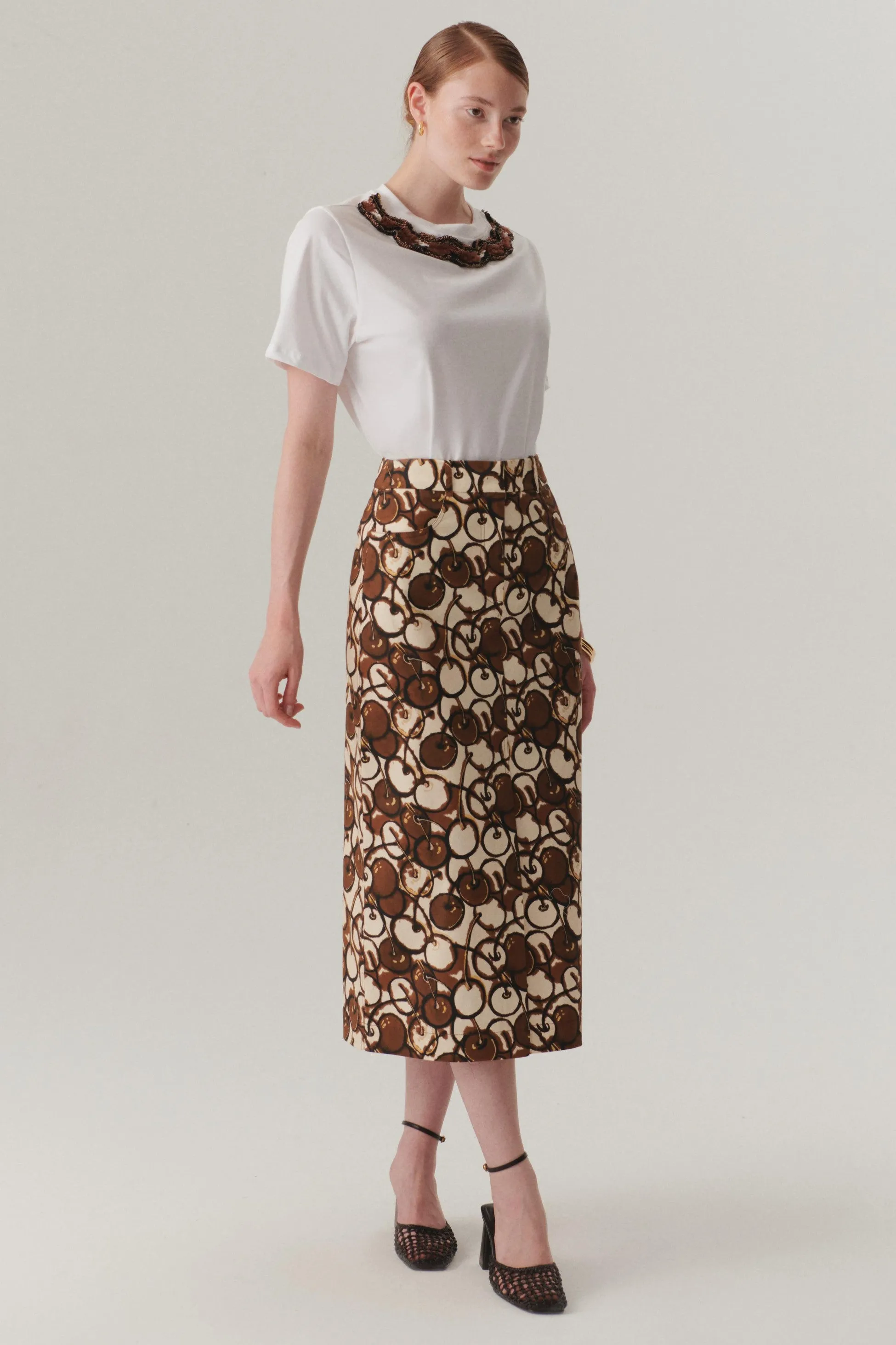 Multicolor Romantic Flared Midi Skirt