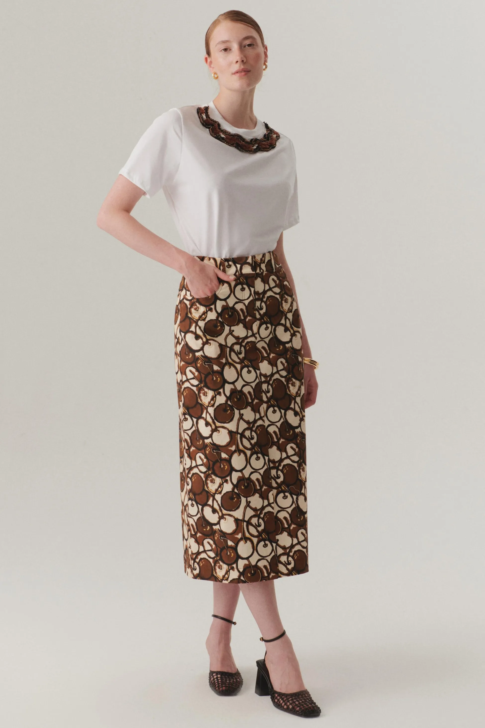 Multicolor Romantic Flared Midi Skirt