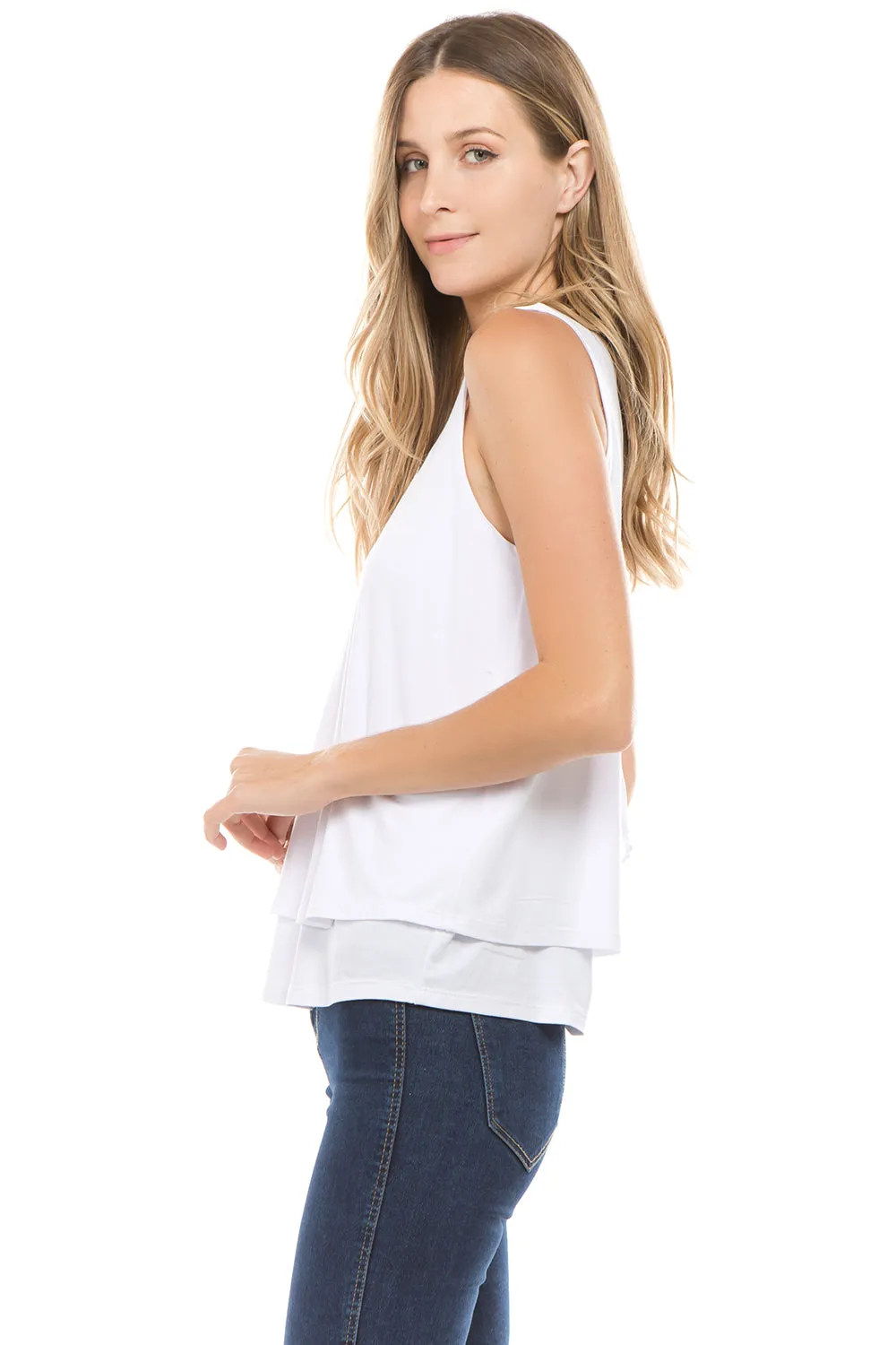 NEVE DOUBLE LAYER TOP (WHITE)- VT2421