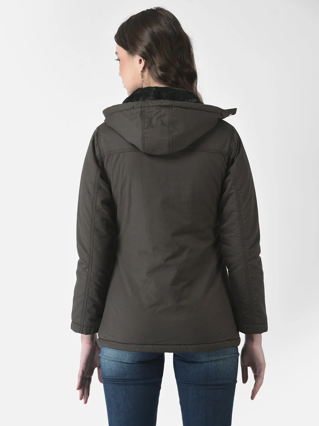 Olive Buttoned Overcoat