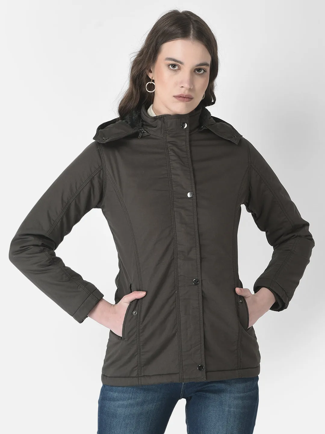 Olive Buttoned Overcoat