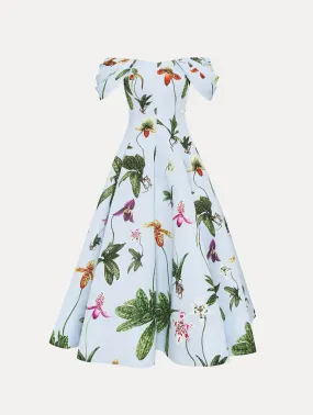 Orchid Off Shoulder Faille Gown