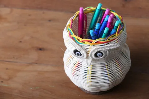 Owl Pencil Holder (Natural)