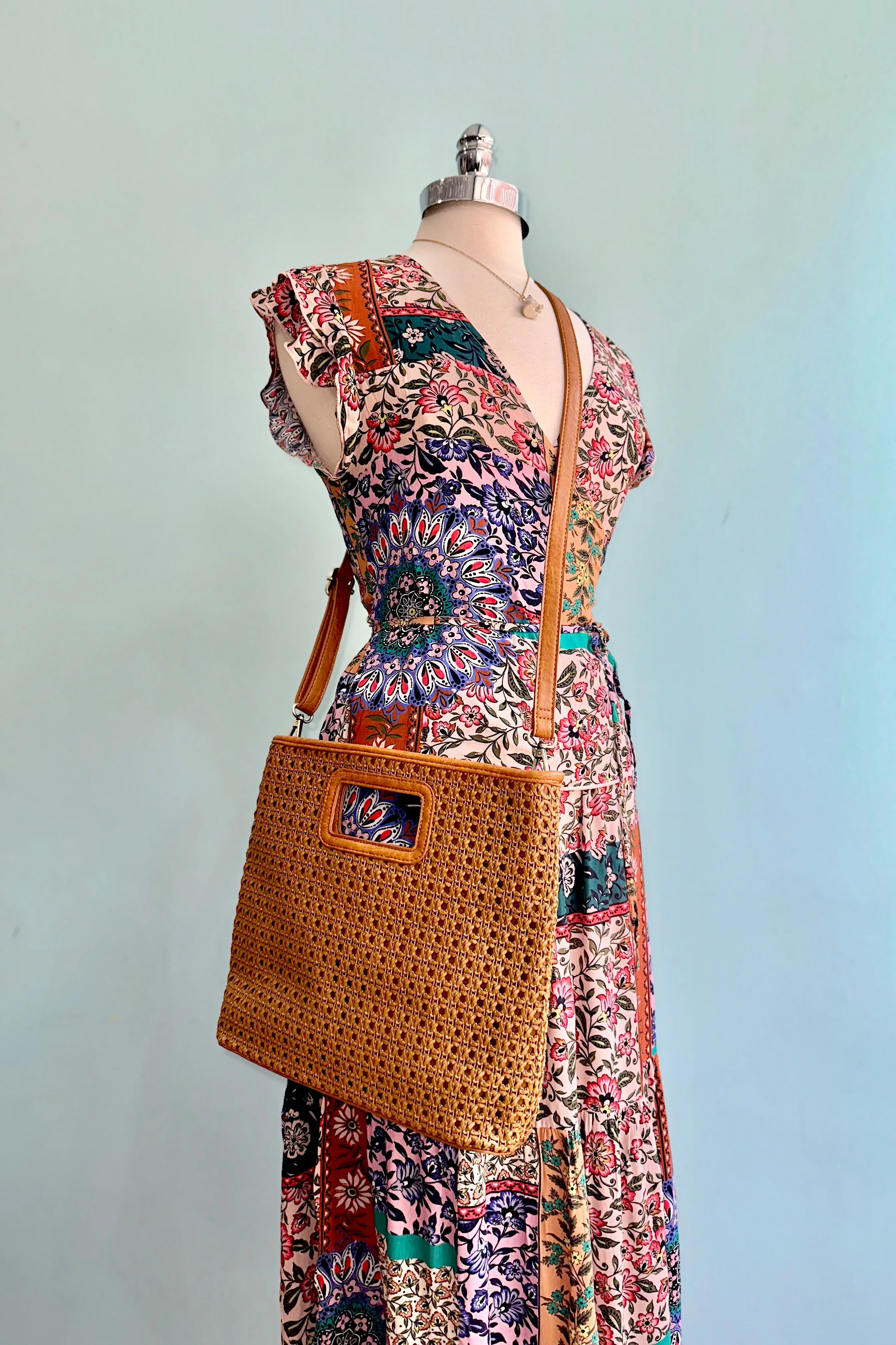 Patchwork Floral Elastic Waist Midi Skirt by Molly Bracken