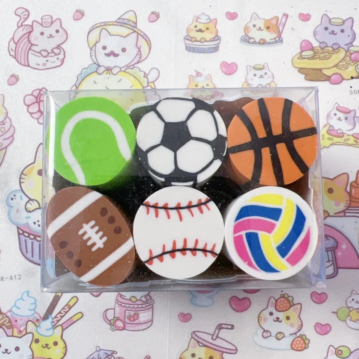 Pencil Erasers Sushi Dessert Sport Cute Erasers Party Bags Fillers