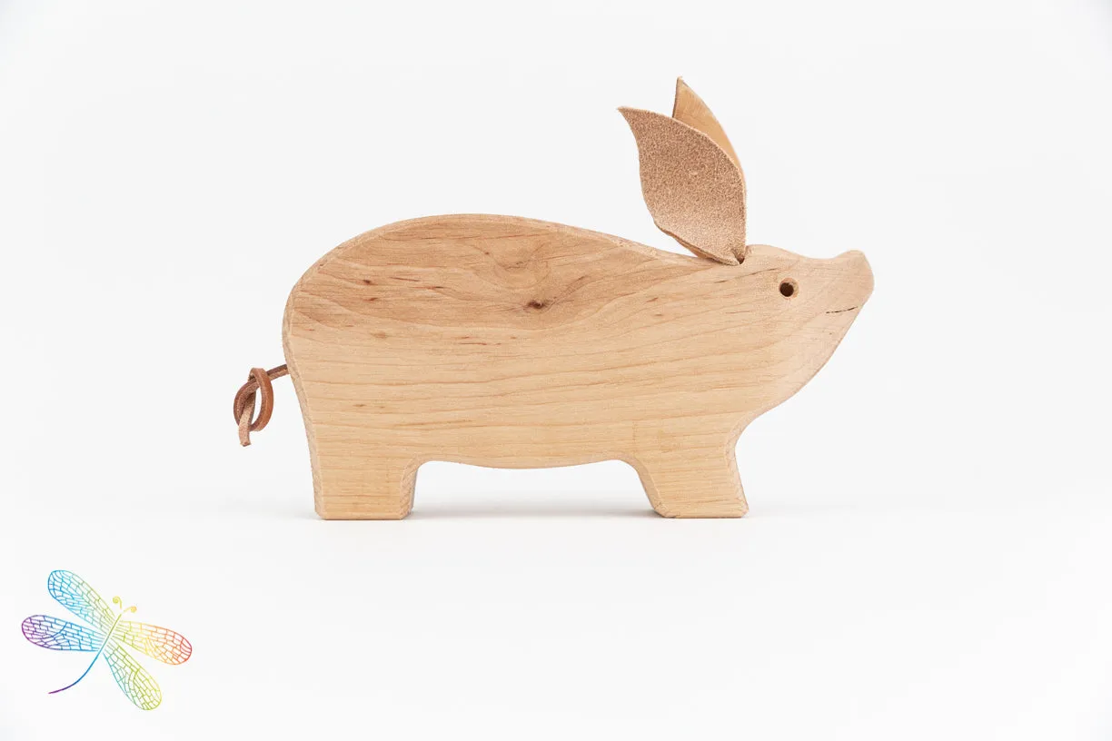 Piggy Wooden Pencil Holder by Drei Blatter