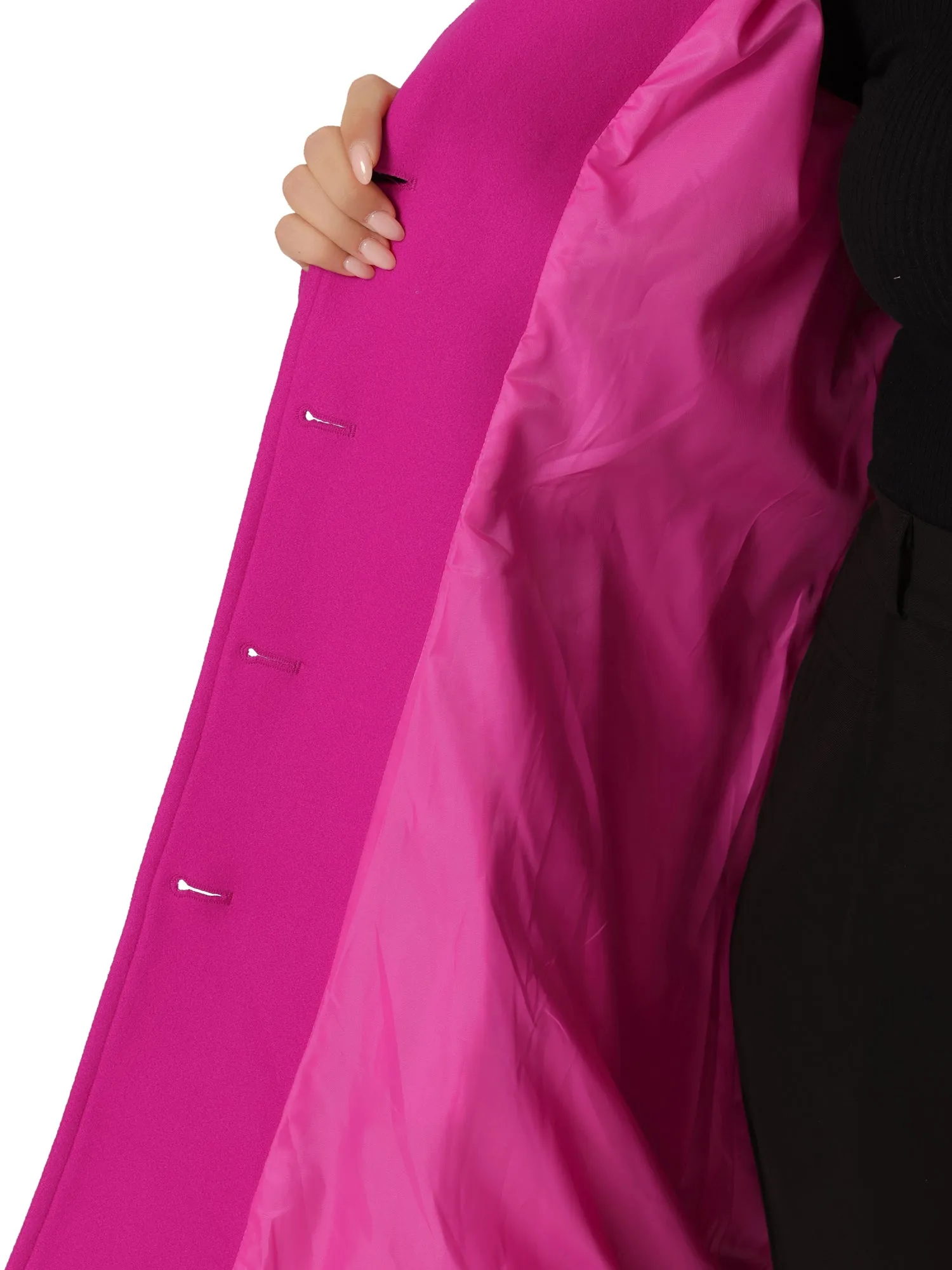 Plus Size Single Breasted Winter Pea Trench Coat Detachable Hooded Overcoat