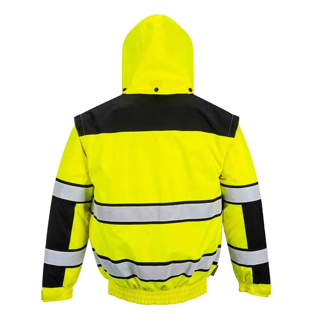 Portwest C466 Hi-Vis 3-in-1 Contrast Winter Bomber Jacket Yellow/Black