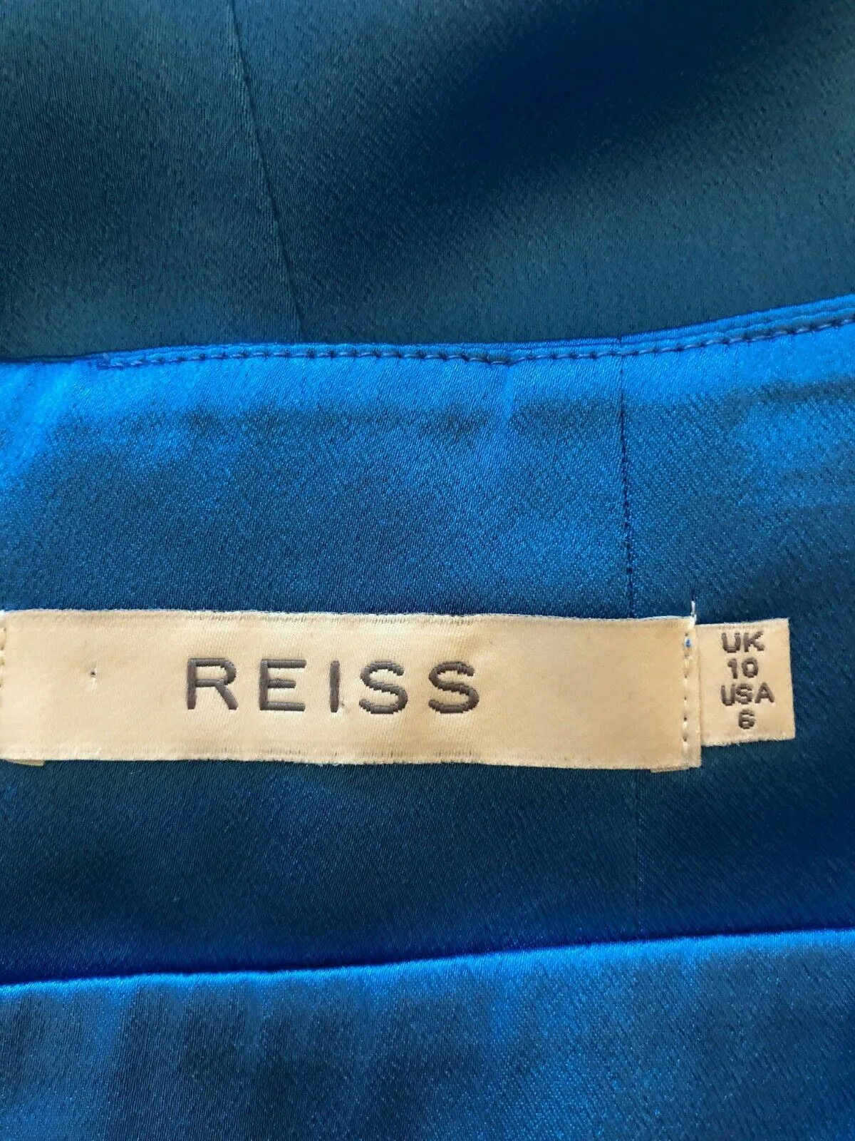 Reiss - Lucy - Turquoise Satin Peplum Pencil Skirt UK 10 US 6 EU 38