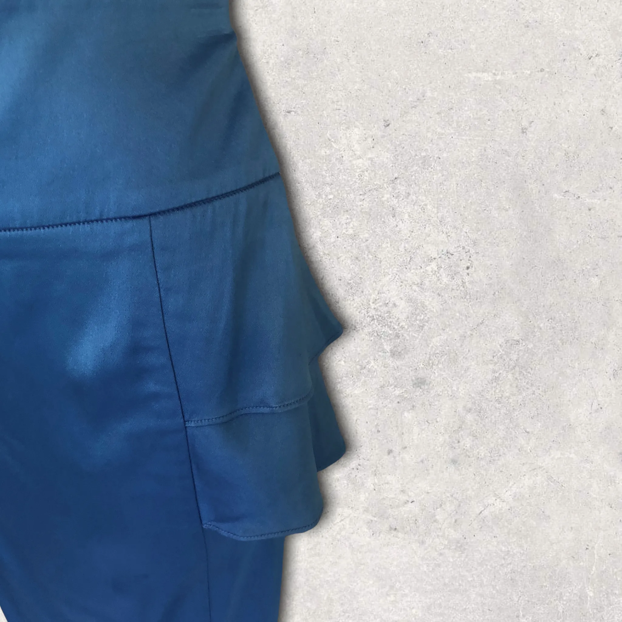 Reiss - Lucy - Turquoise Satin Peplum Pencil Skirt UK 10 US 6 EU 38