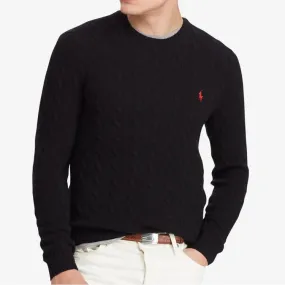 RL Cable Knit Cotton Sweater Black