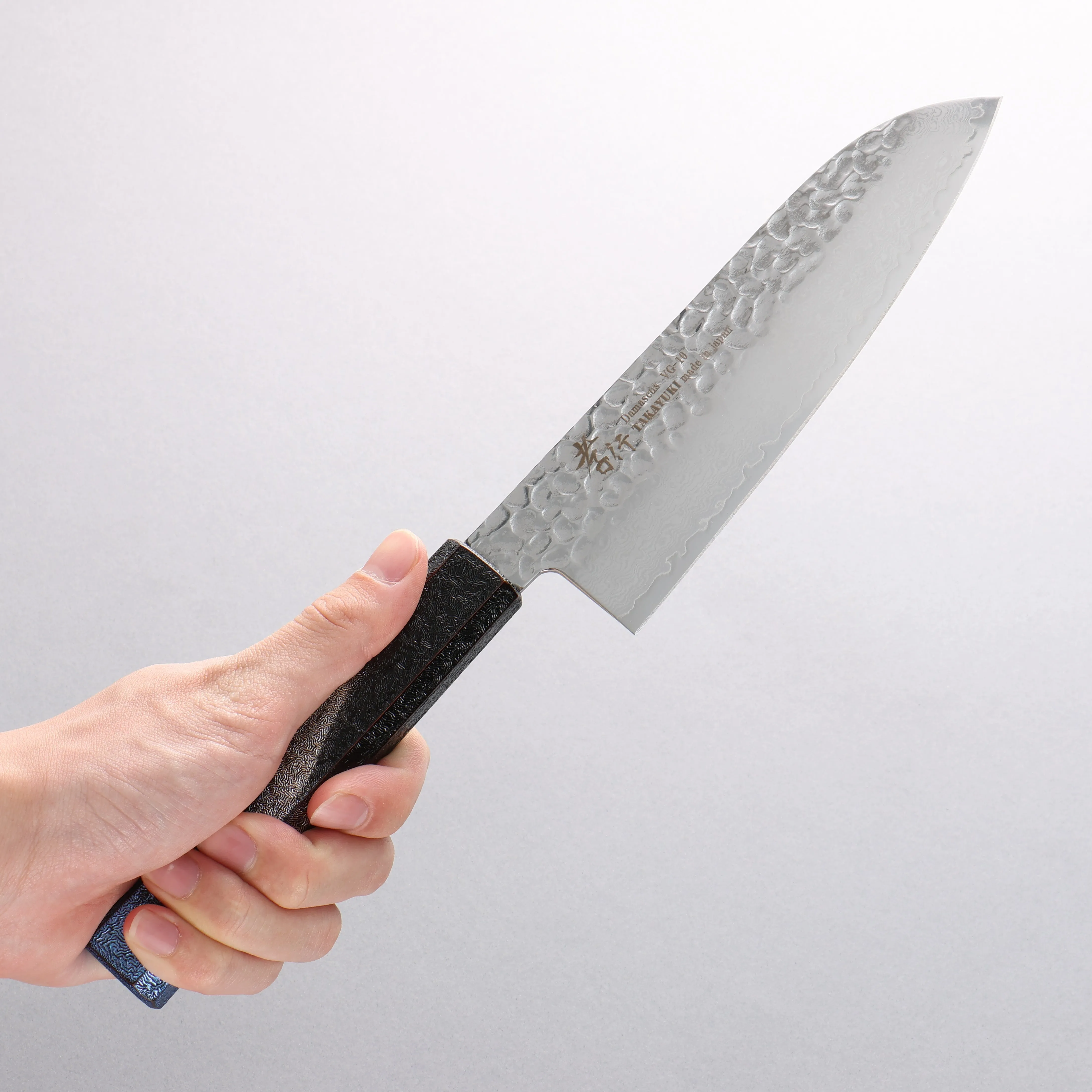 Sakai Takayuki Rinnou VG10 33 Layer Damascus Santoku170mm Blue Lacquered Handle