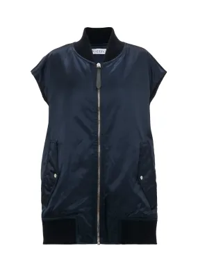Sleeveless Bomber Jacket (Navy)