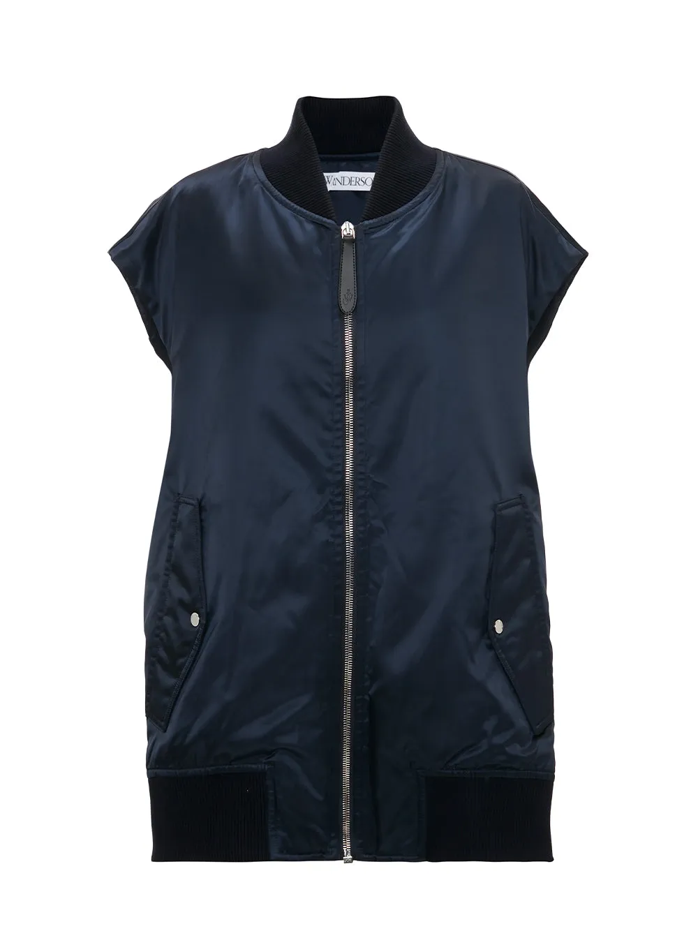 Sleeveless Bomber Jacket (Navy)