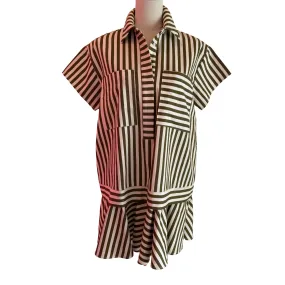 Striped Mini Shirt Dress