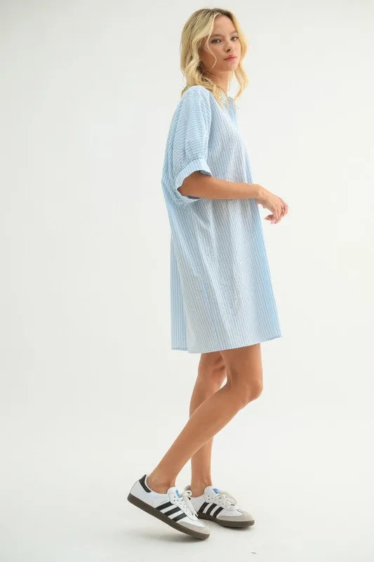 Striped Shirt Mini Dress