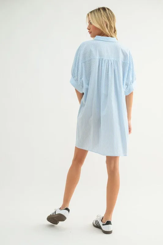 Striped Shirt Mini Dress