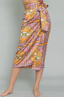 Tangerine Pink Wrap Skirt