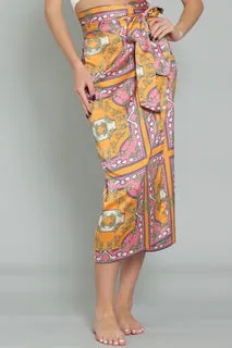 Tangerine Pink Wrap Skirt