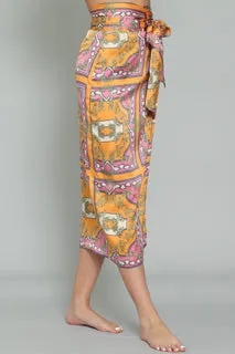 Tangerine Pink Wrap Skirt