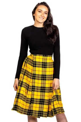 Tartan Pleated Midi Skirt