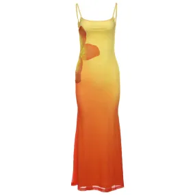 Uniwim calico hair Style 2024 Summer New Women's Clothing Street Fashion Sexy Sling Long Dress Women