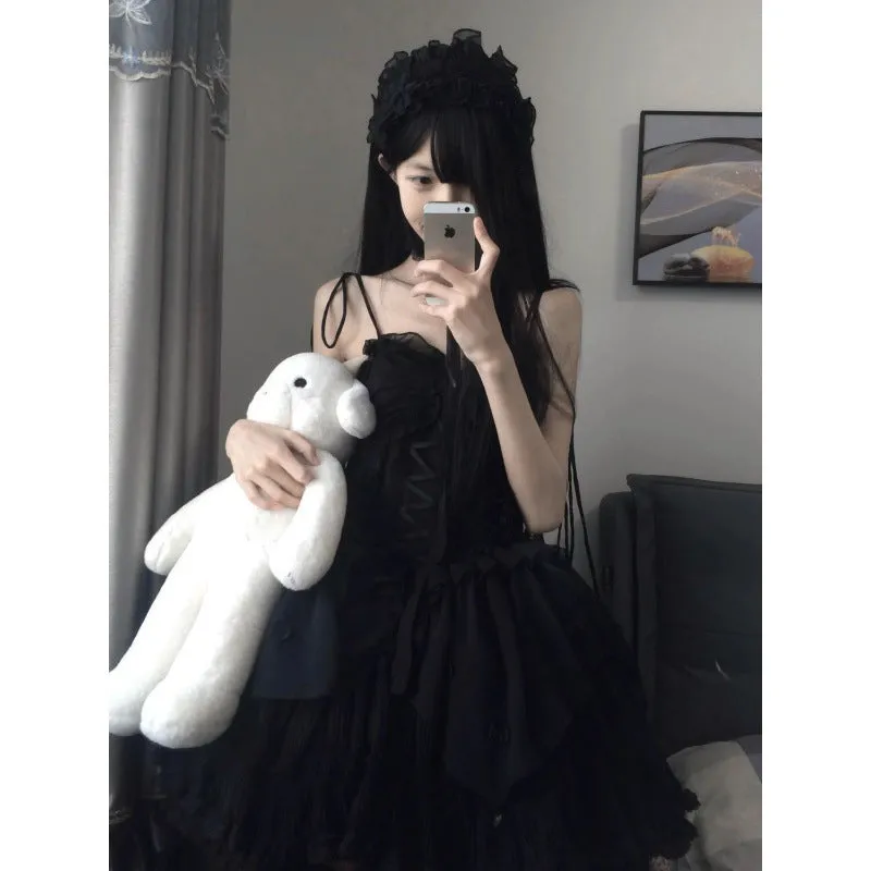 Uniwim dti outfits Sunset Rose Summer Gentle Ballet Style Sling Dress Lolita Sweet Birthday Dress Princess Dress Summer