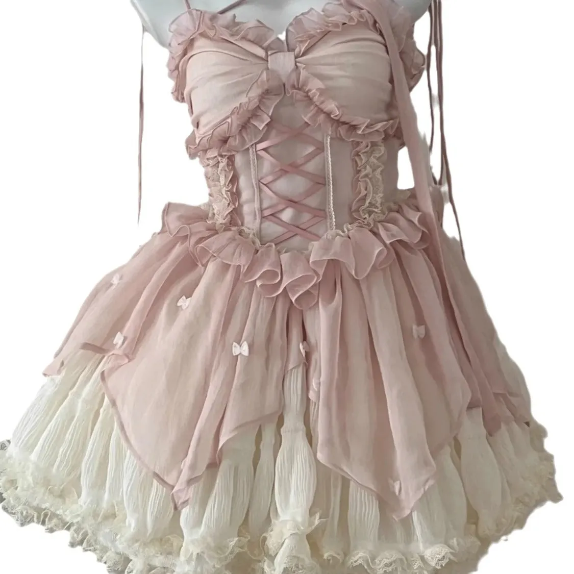 Uniwim dti outfits Sunset Rose Summer Gentle Ballet Style Sling Dress Lolita Sweet Birthday Dress Princess Dress Summer