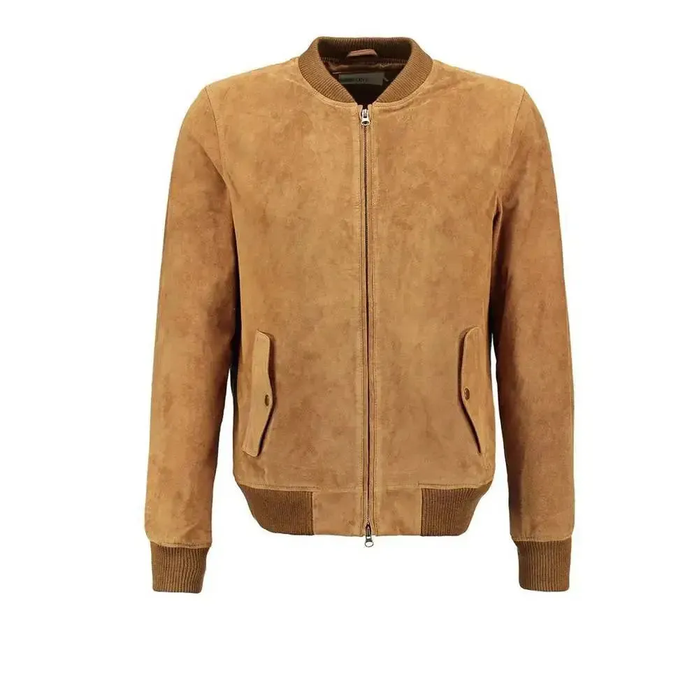 USA Suede Leather Bomber Jacket – Classic & Stylish