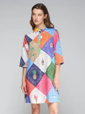 Vilagallo Tyanna Bandana Dress Multi