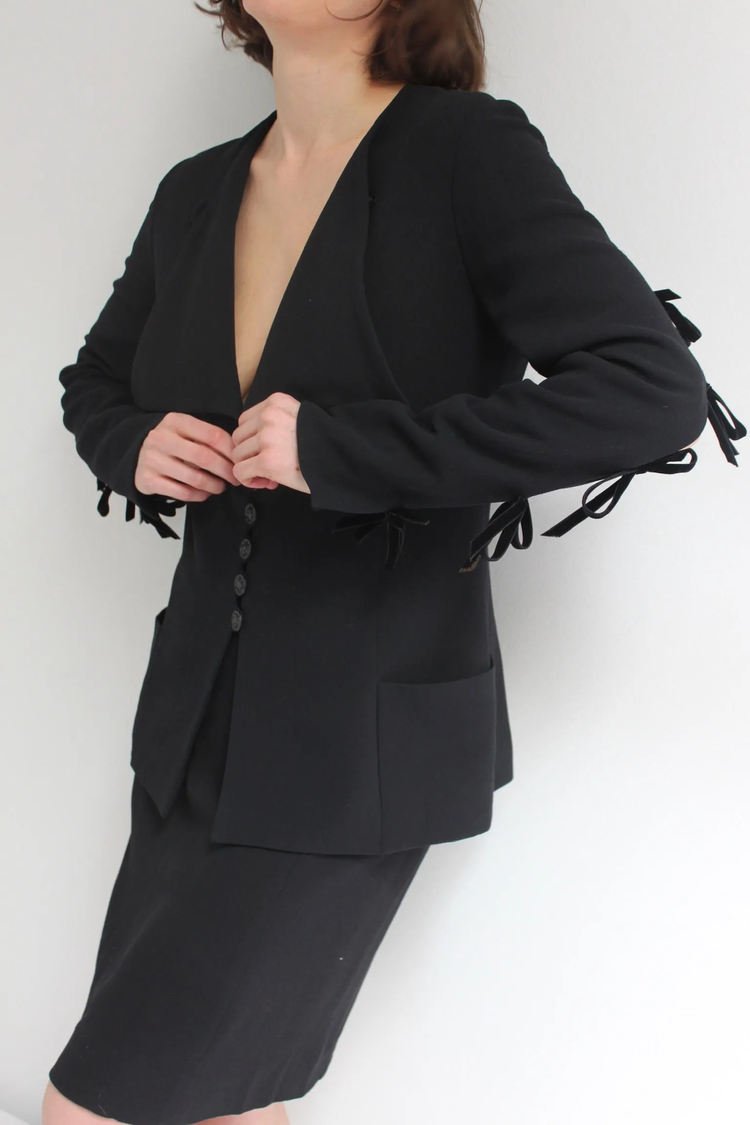 Vintage Chloé Bow Accented Skirt Suit