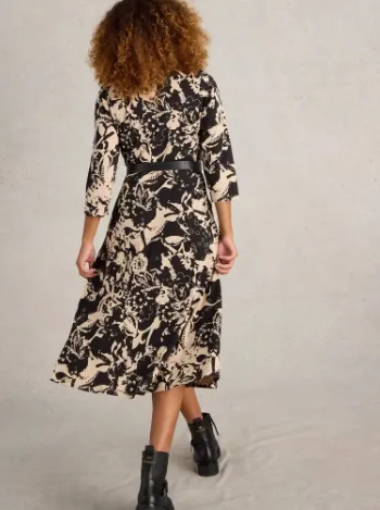 WHITE STUFF<BR>
Rua Shirt Dress<BR>
Black, Multi<BR>