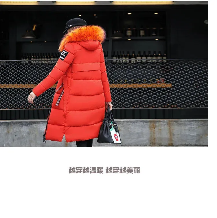 Winter Big Thick Slim Long Coat Fashion Zipper Hooded Faux Fur