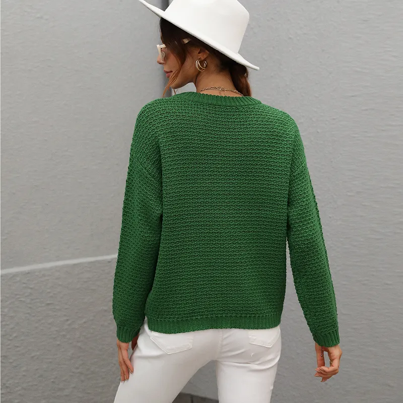 Women's Crew Neck Knitted Jumper