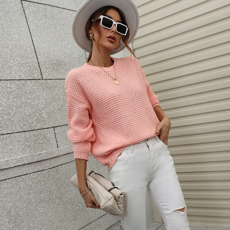 Women's Crew Neck Knitted Jumper