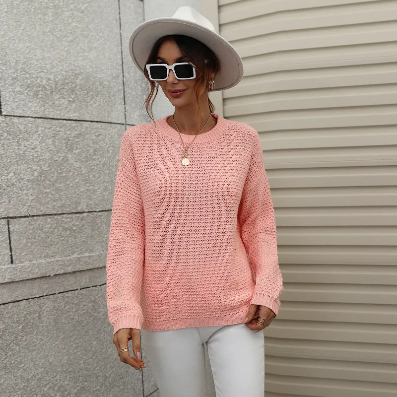 Women's Crew Neck Knitted Jumper