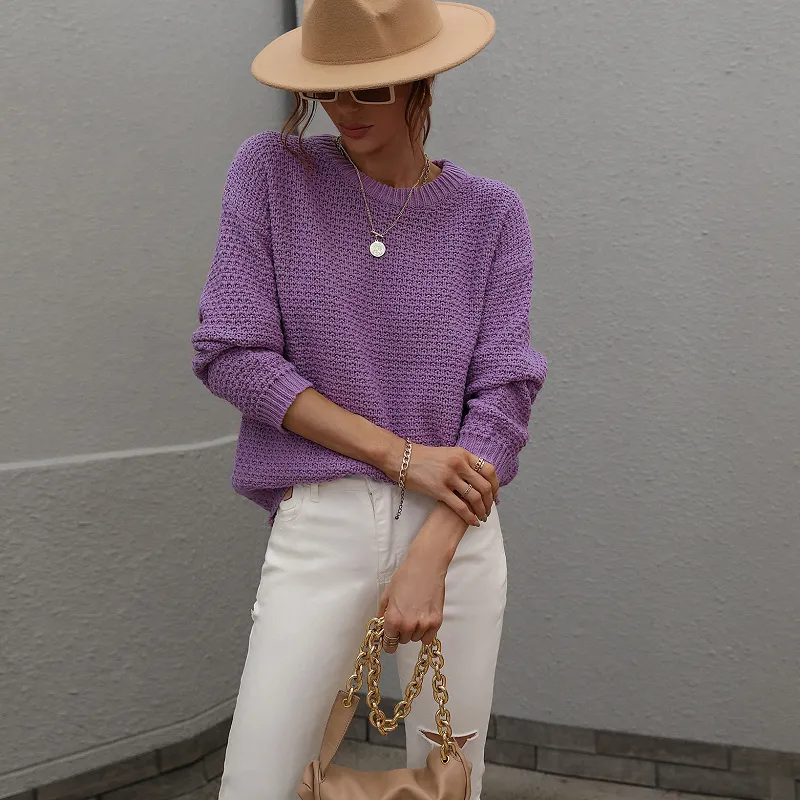 Women's Crew Neck Knitted Jumper