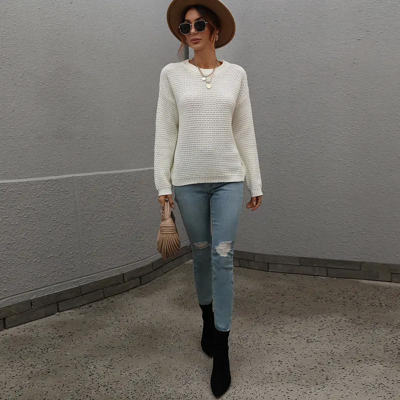 Women's Crew Neck Knitted Jumper