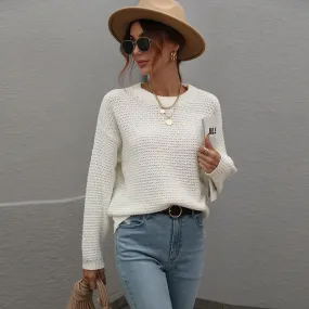 Women's Crew Neck Knitted Jumper